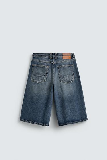 BAGGY FIT DENIM JORTS - Blue by Zara - Image 7