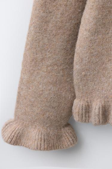 KNIT JUMPER WITH RUFFLES - Tans by Zara - Image 3