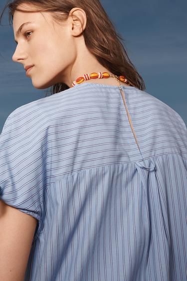 LIMITED EDITION STRIPED ASYMMETRIC DRESS - Blue by Zara - Image 4