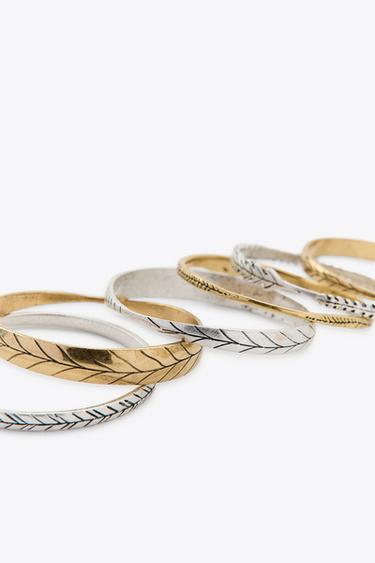 PACK OF COMBINED RIGID BANGLES - Gold / Silver by Zara - Image 3