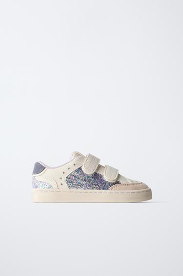 Zara SHINY SNEAKERS - White