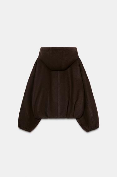 BLOUSON BOMBER OVERSIZE À CAPUCHE SOFT - Marron de Zara - Image 7