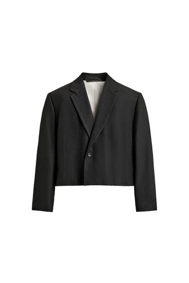 BLAZER CROPPED FIT TRAJE RAYA DIPLOMATICA - Gris oscuro de Zara