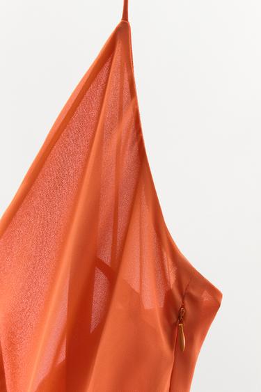 STRAPPY GEORGETTE DRESS - Orange by Zara - Image 8