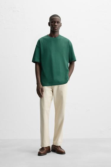 BASIC HEAVYWEIGHT T-SHIRT - Green by Zara - Image 0