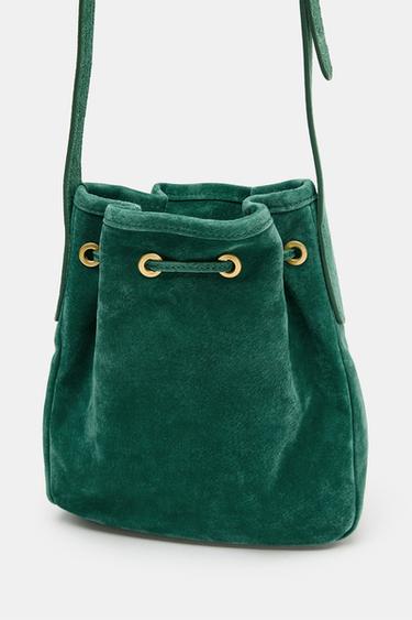 MINI GATHERED LEATHER CROSSBODY BAG - Green by Zara - Image 2