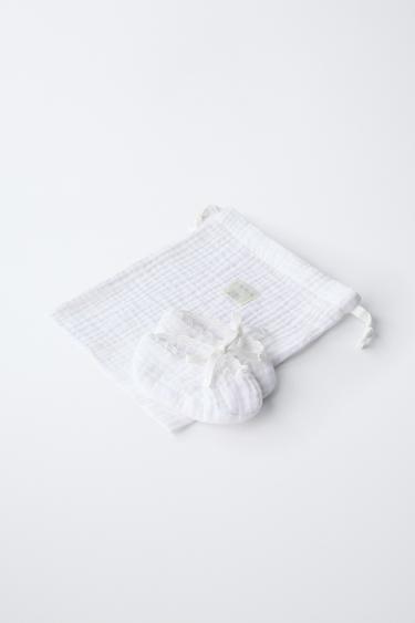 TEXTILE BOW BOOTIES - Ecru White by Zara - Image 1