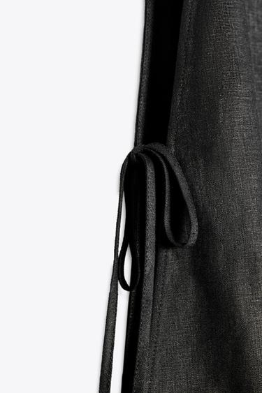 ZW COLLECTION LINEN BLEND TOP - Black by Zara - Image 6