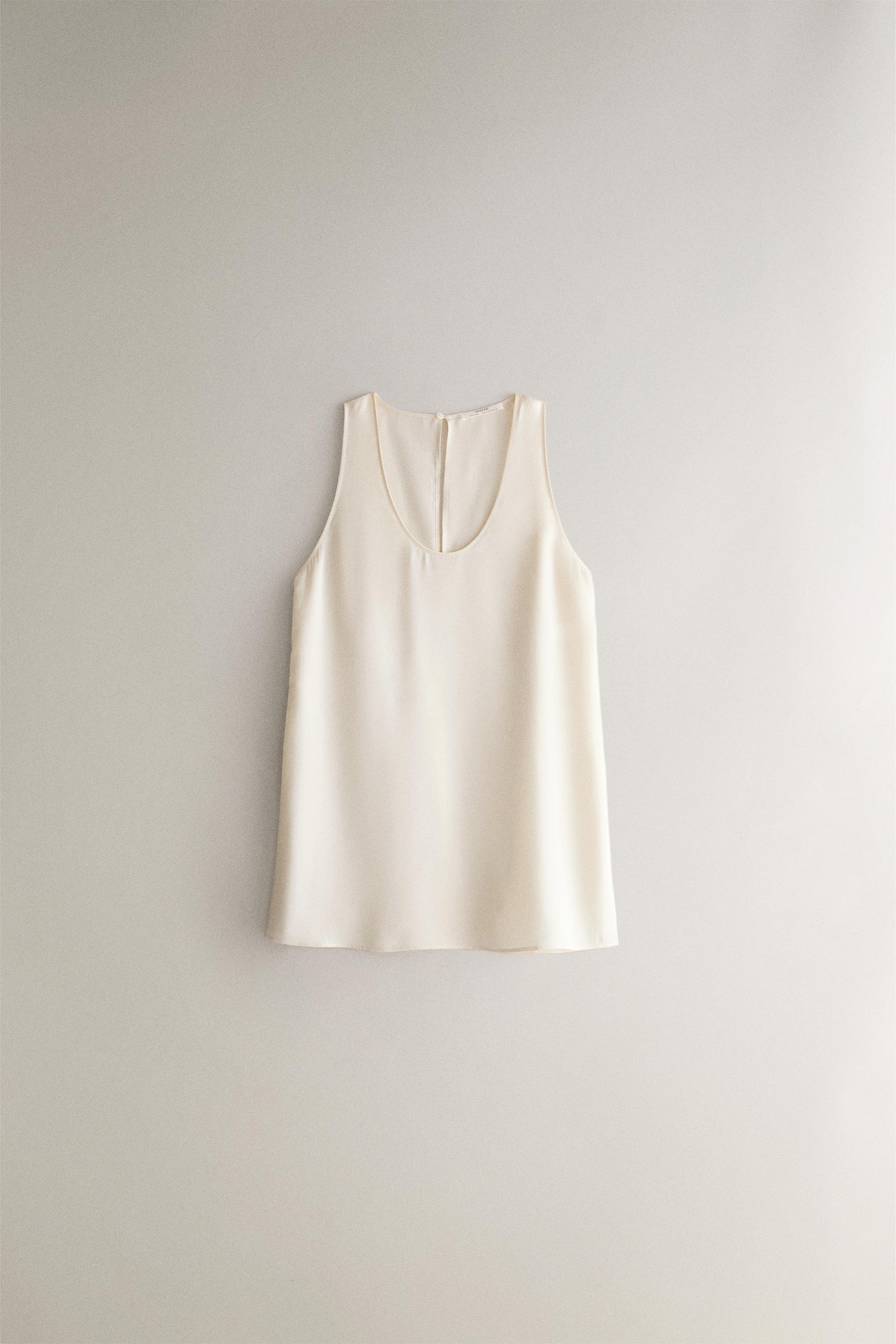 MULBERRY SILK TOP — Ecru