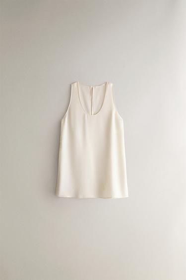 MULBERRY SILK TOP - Ecru by Zara - Image 0