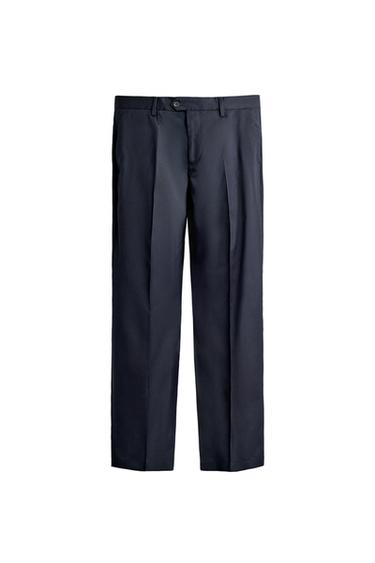 PANTALÓN TRAJE 100% LANA - Marino de Zara
