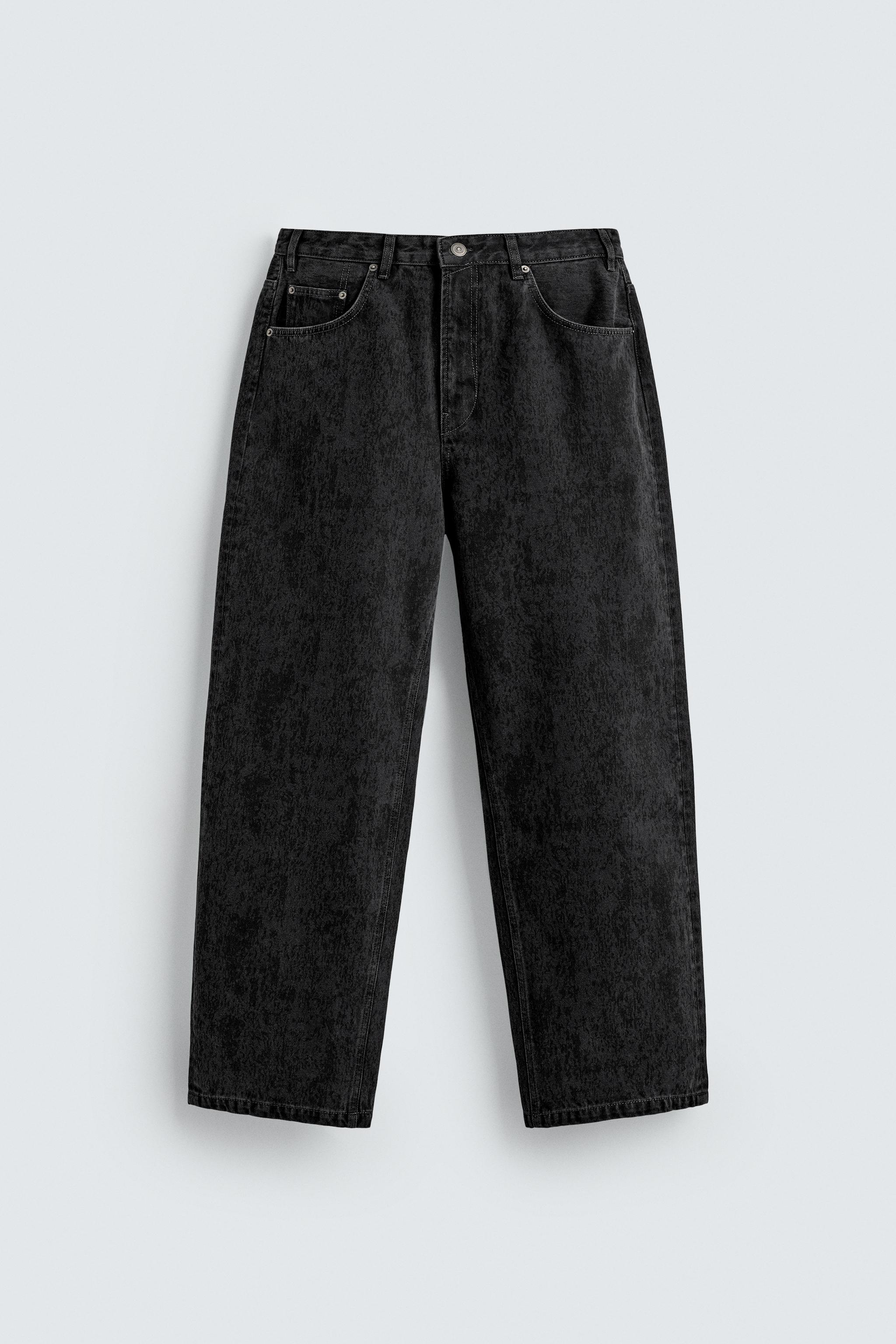 zara limited edition baggy fit denim 黒 BAGGY FIT JEANS WITH SEAMS - Charcoal | ZARA United States