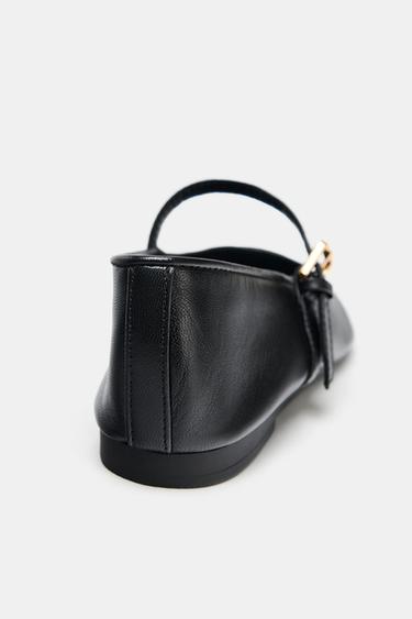 BALLERINES PLATES EN CUIR 50E ANNIVERSAIRE - Noir de Zara - Image 5
