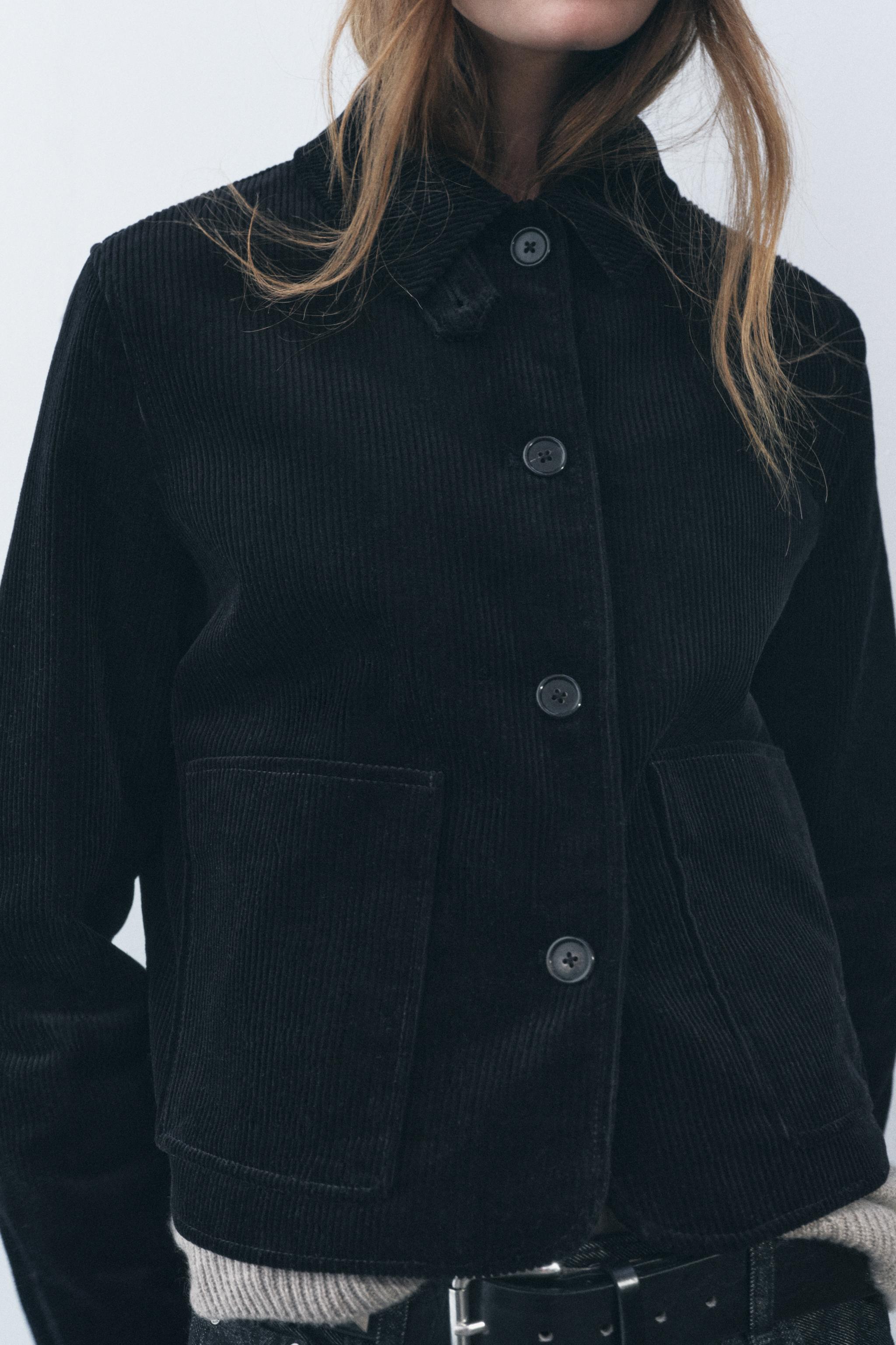 Corduroy jacket womens black best sale