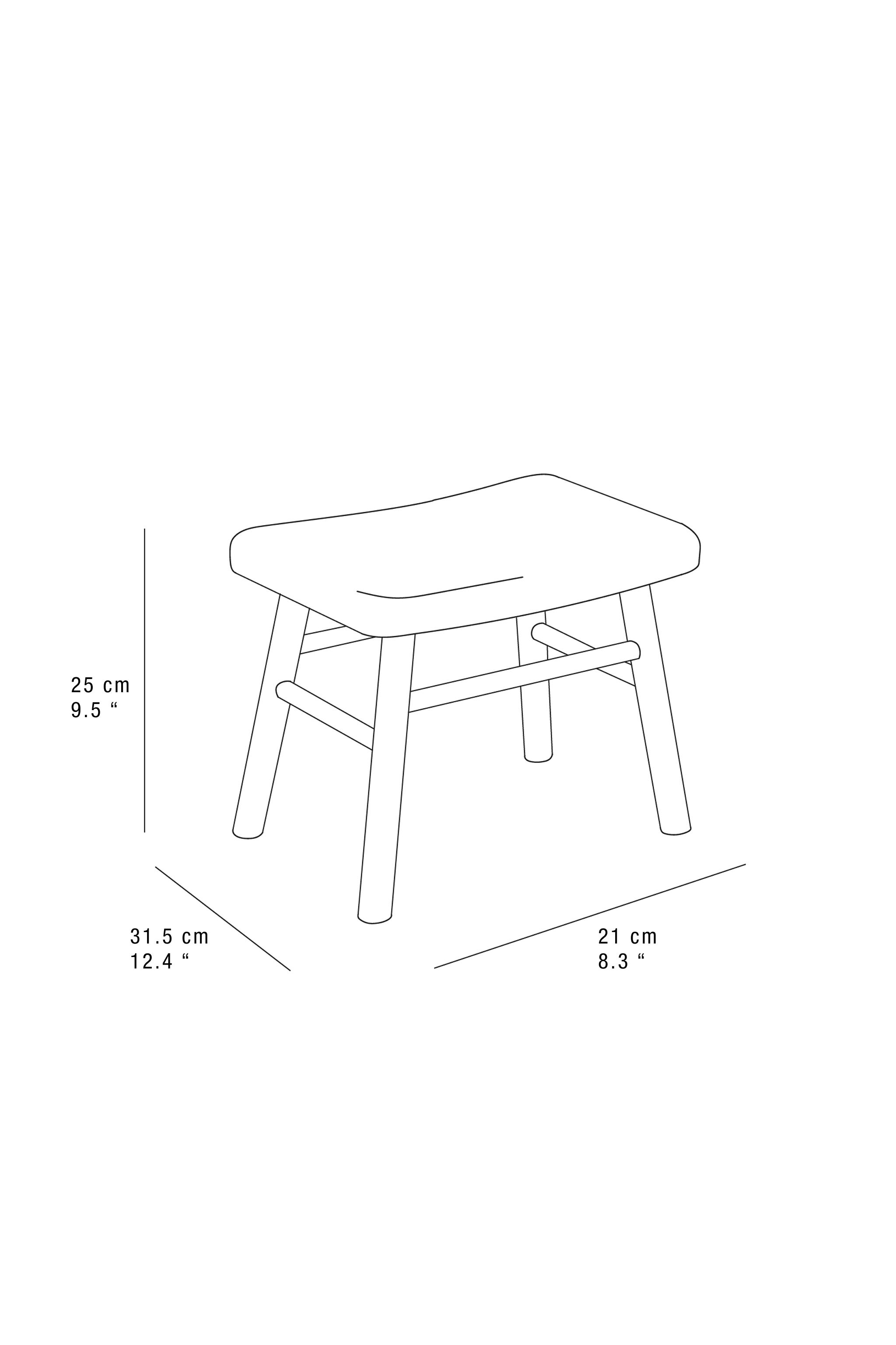 MINI HAMMERED WOOD STOOL
