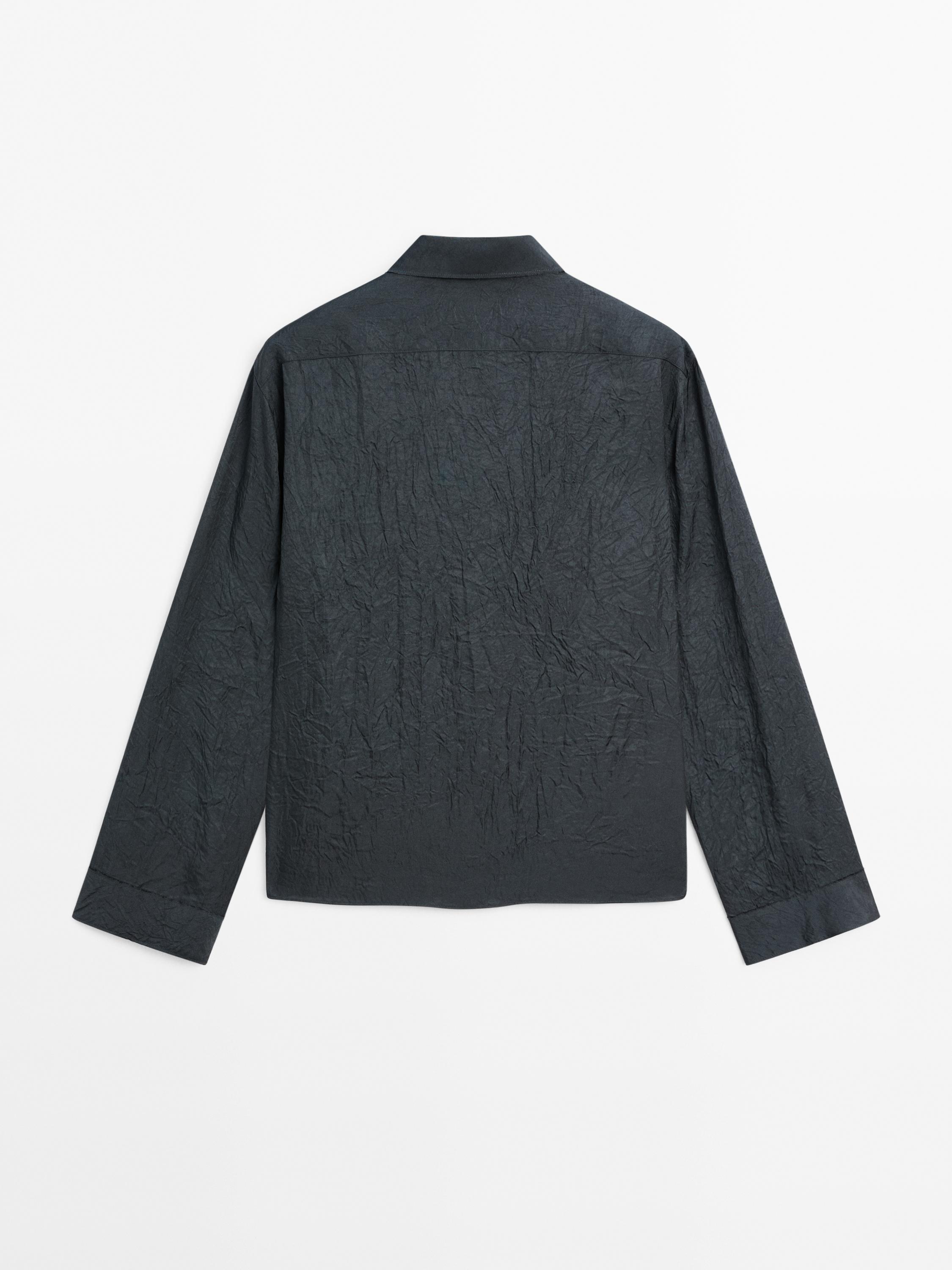 Satin shirt with textured detail