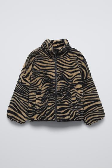 ZEBRA PRINT FAUX SHEARLING JACKET - Zebra by Zara