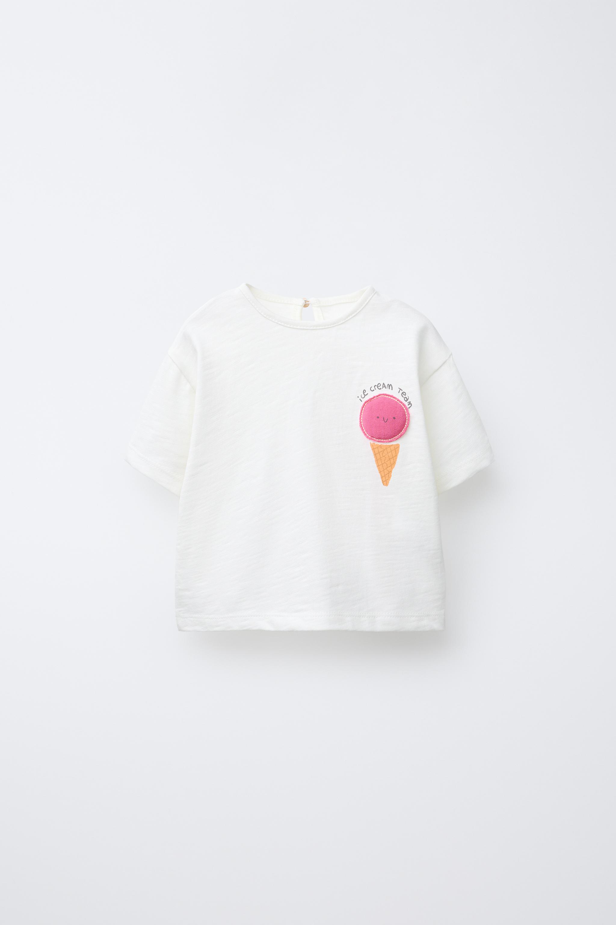 トップス ice cream ICE CREAM APPLIQUÉ T-SHIRT - White | ZARA United States