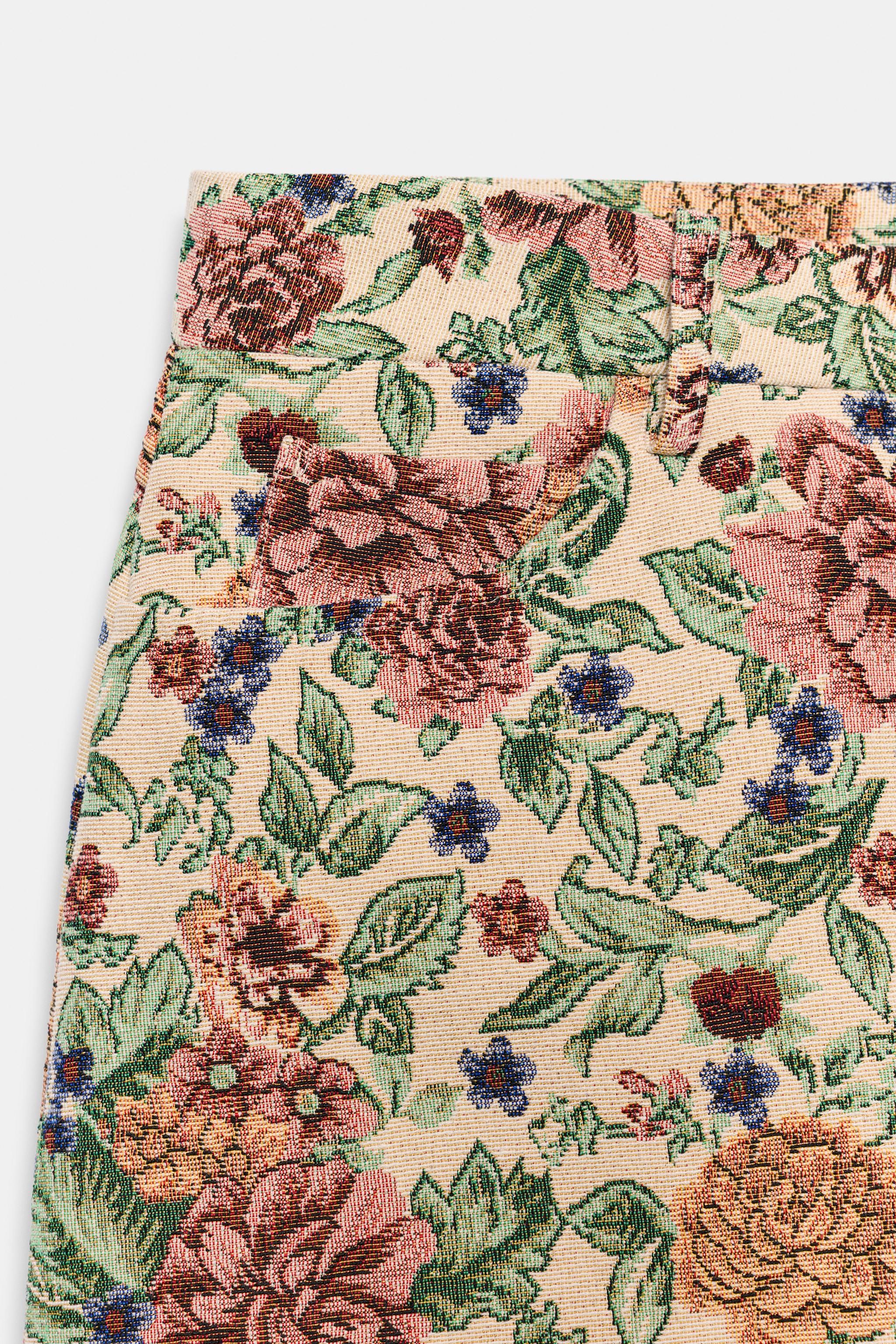 ZW COLLECTION ジャカード フラワーパンツ - マルチカラ― | ZARA Japan