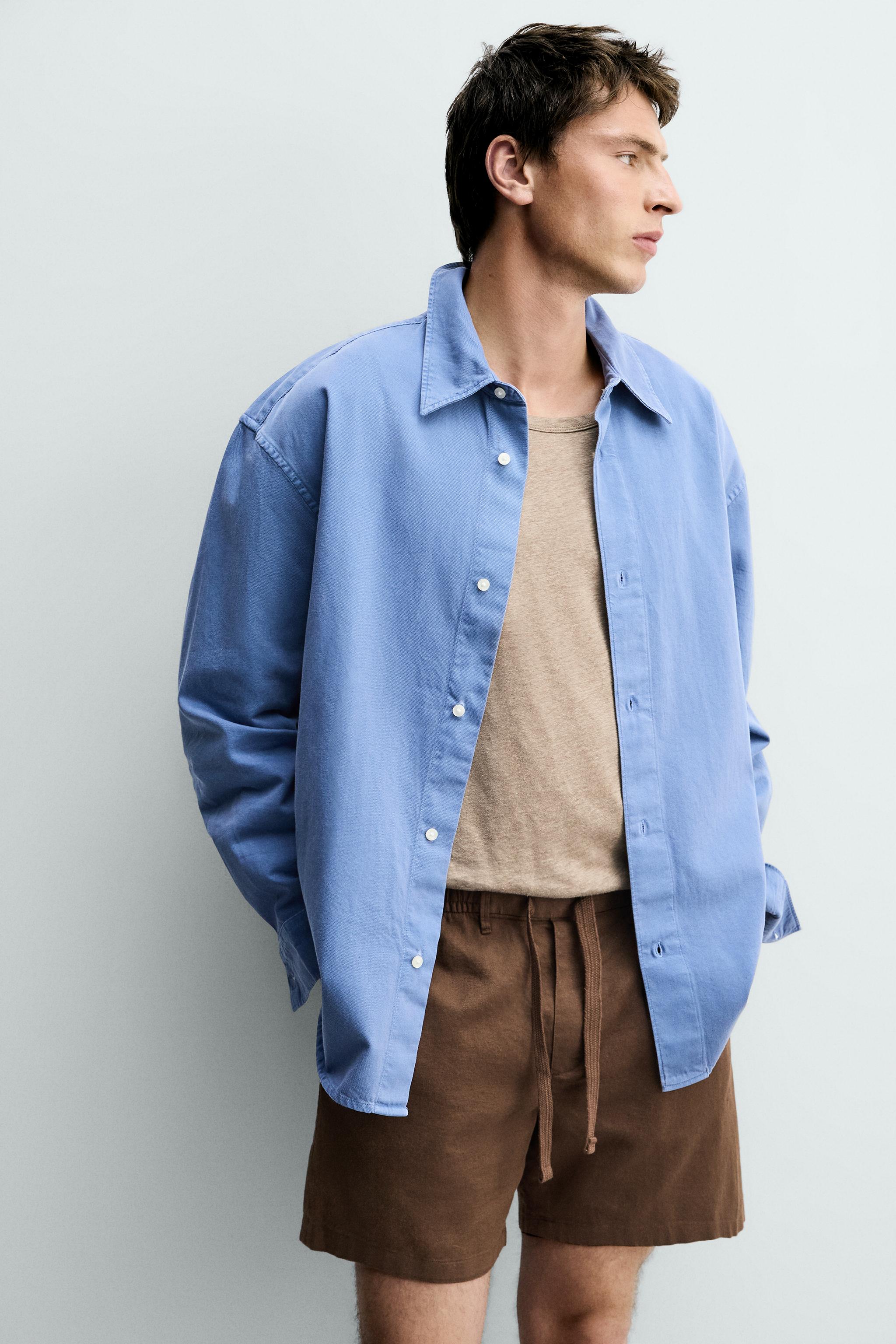 COTTON-LINEN RELAXED FIT SHORTS
