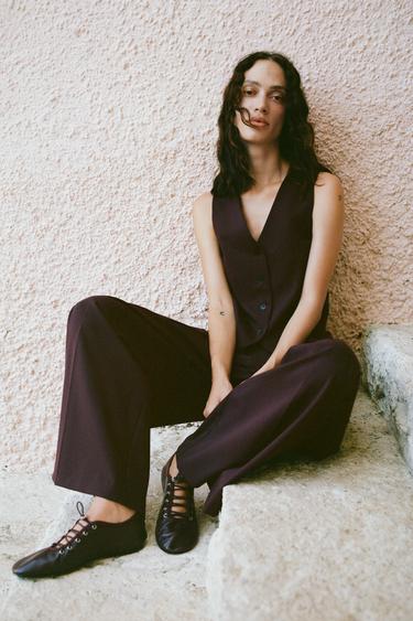PANTALÓN DOBLE PLIEGUE - Burdeos de Zara