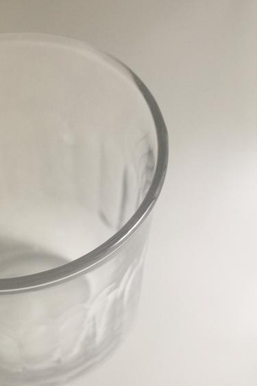 VERTICAL RAISED DESIGN GLASS TUMBLER - Transparent by Zara - Image 2