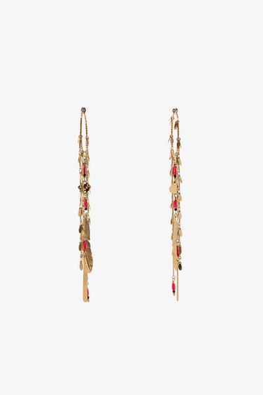 FEATHER CASCADE EARRINGS - Golden by Zara