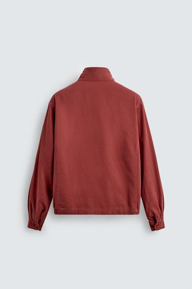 VESTE LÉGÈRE EN COTON - Rouge foncé de Zara - Image 7