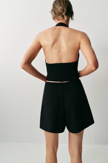 SHORT À PINCES - Noir de Zara - Image 3