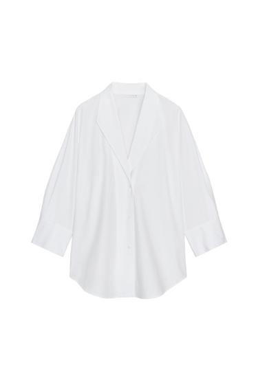 ZW COLLECTION V-NECK SHIRT - White by Zara