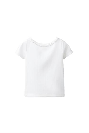 RIBBED JEWEL T-SHIRT - White by Zara