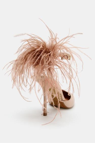 FEATHER HIGH HEELS - Beige by Zara - Image 5
