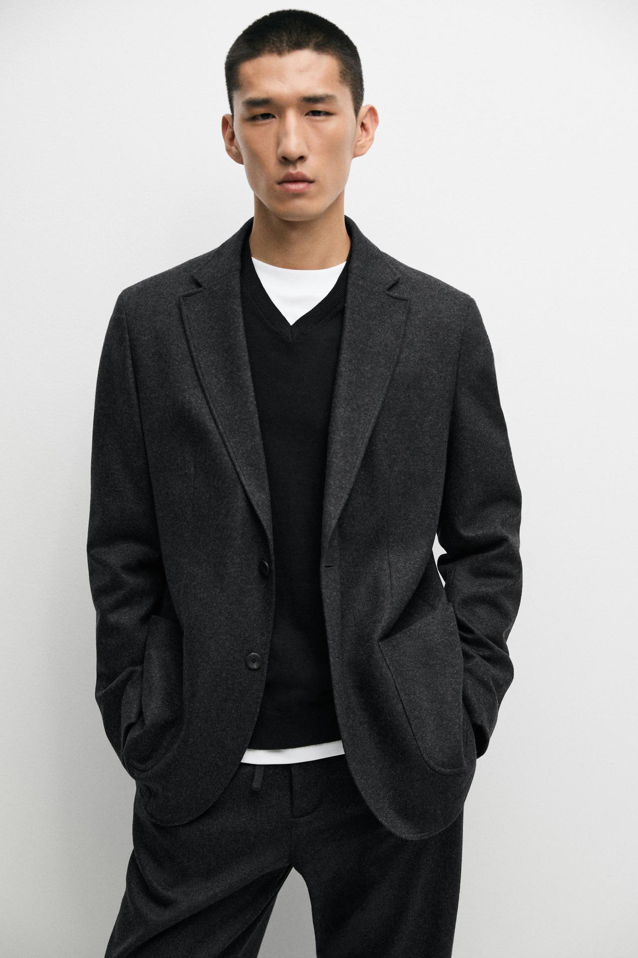 100% wool suit blazer — Gray