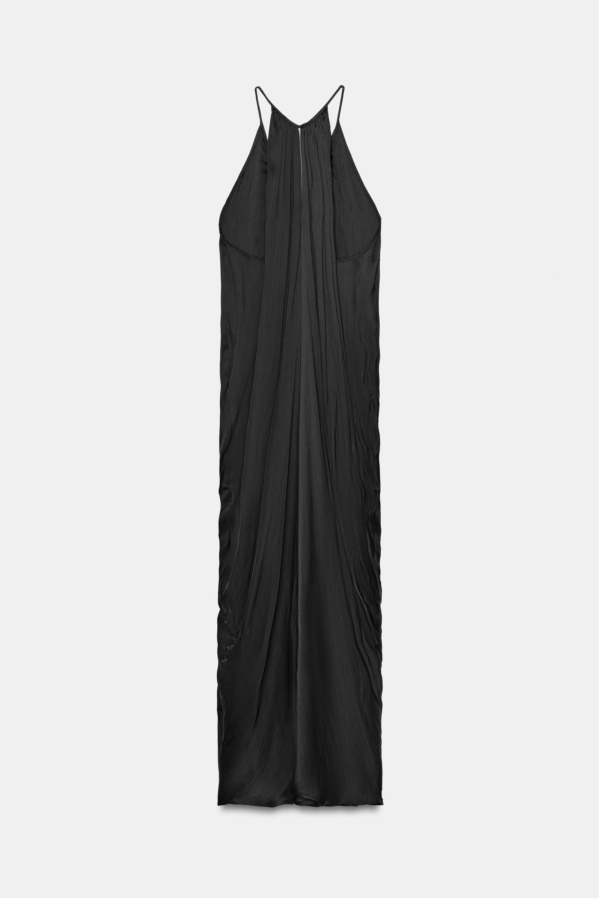 Женские платья Zara ZW COLLECTION SATIN DRAPED DRESS — фото 8