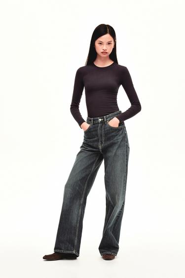 LONG SLEEVE T-SHIRT - Brown by Zara