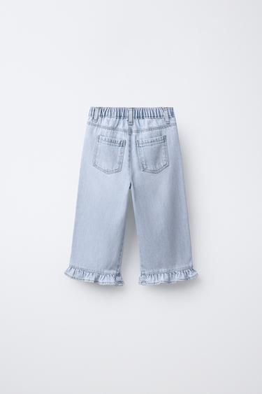 CULOTTE JEANS WITH RUFFLES - Light blue by Zara - Image 1