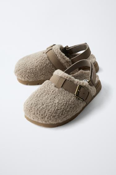 SABOTS EFFET PEAU DE MOUTON - Gris vison de Zara - Image 2