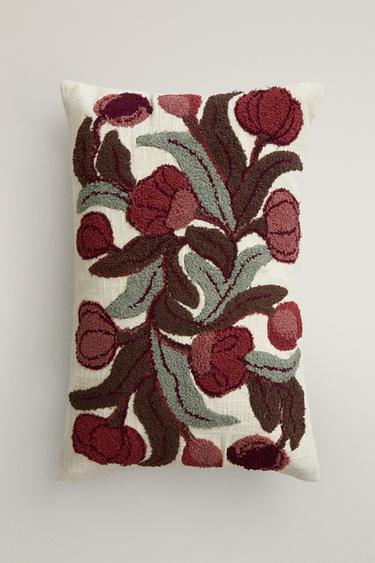 HOUSSE DE COUSSIN TUFTING FLEURS - Rose de Zara - Image 0