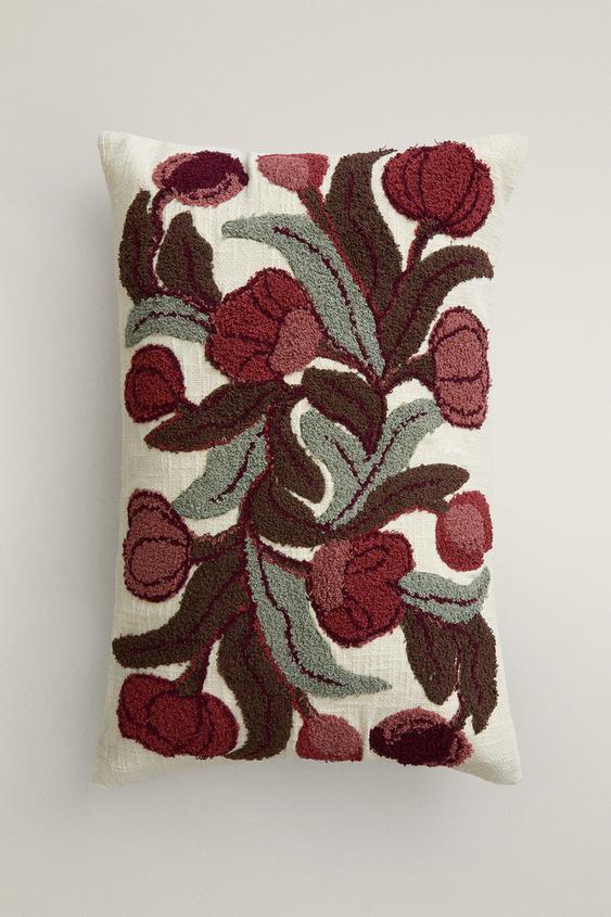 HOUSSE DE COUSSIN TUFTING FLEURS - Rose de Zara - Image 0