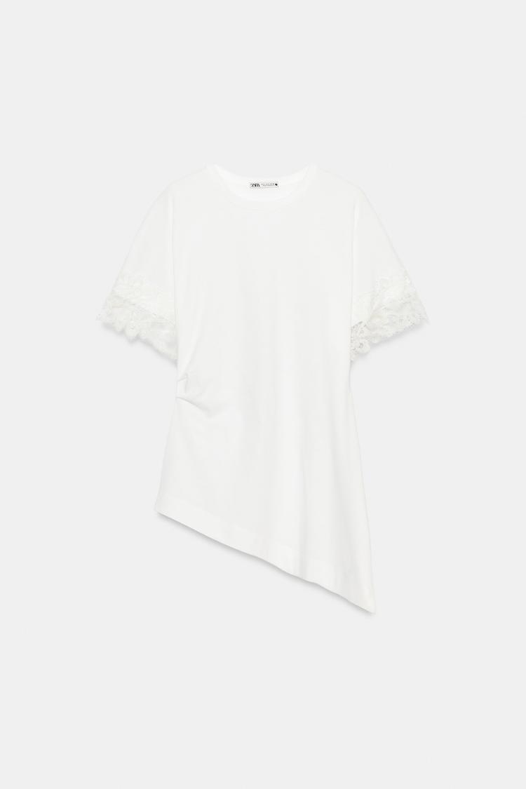 Camiseta asimétrica con encaje 6