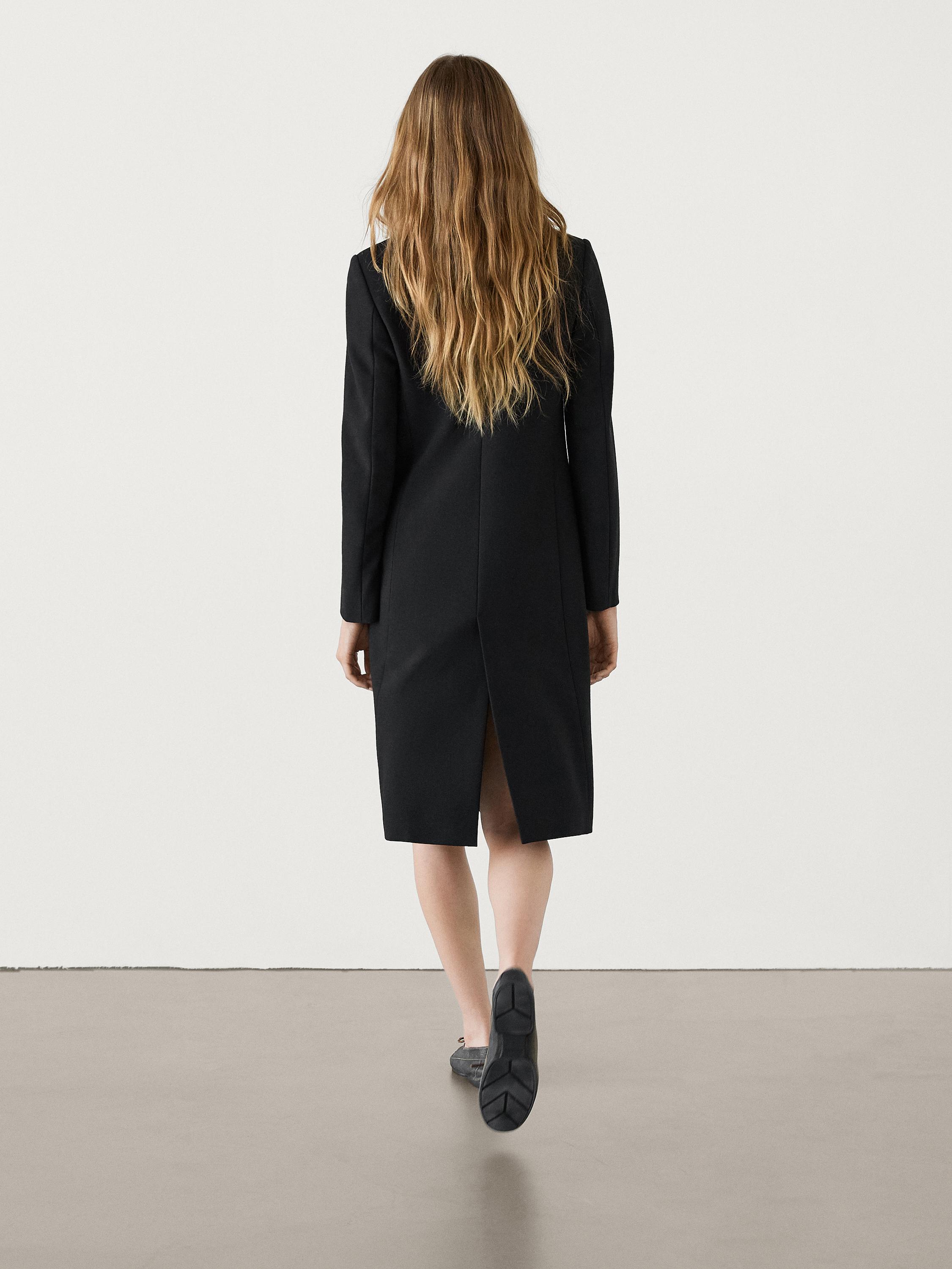 Long wool blend coat with pockets - Black | ZARA United States