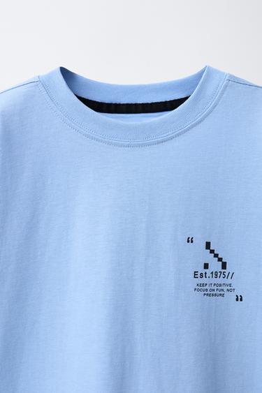 T-SHIRT SPORTIF À INSCRIPTION - Bleu clair de Zara - Image 2