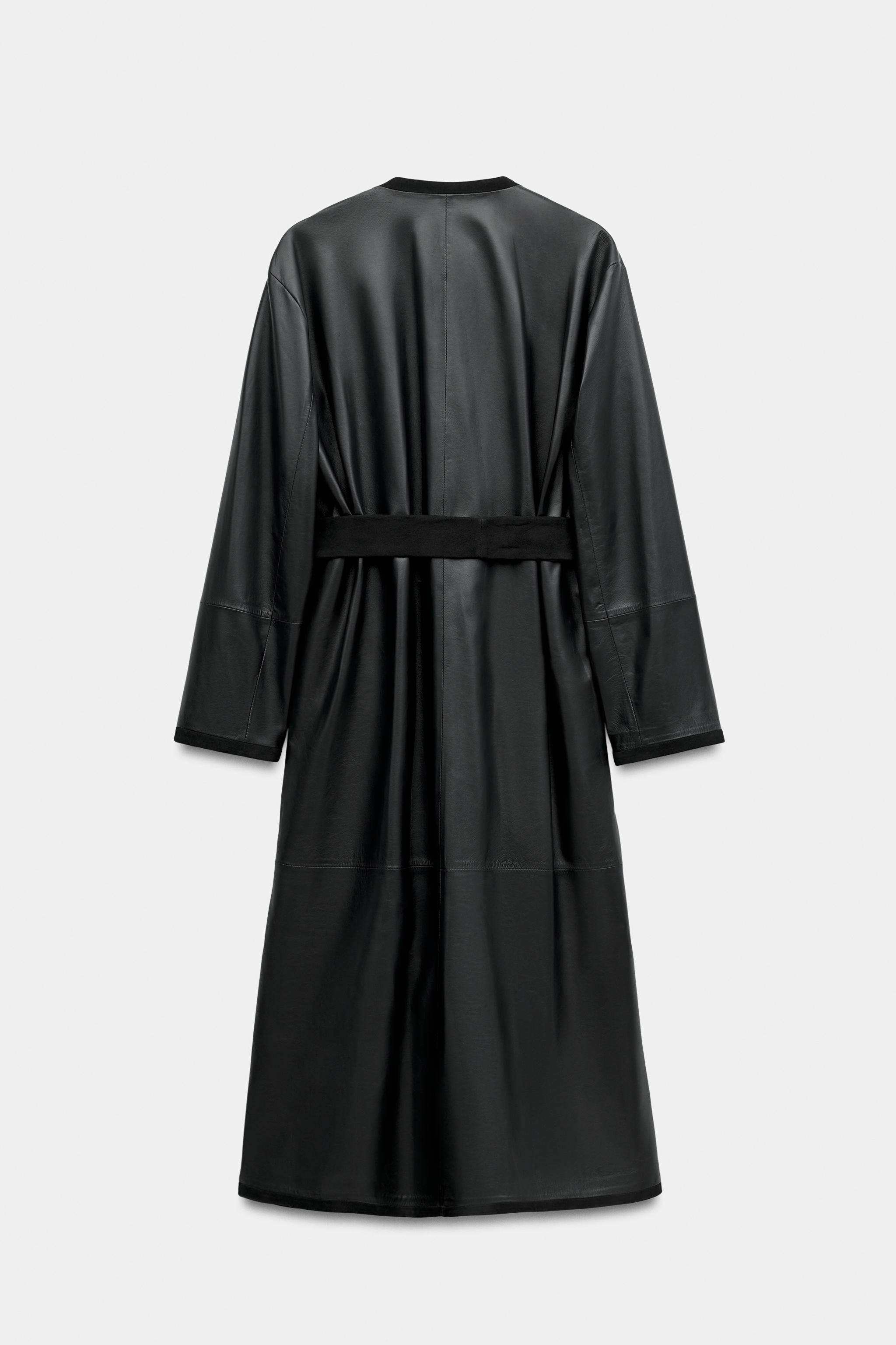 ZW COLLECTION 100% LEATHER COMBINED COAT