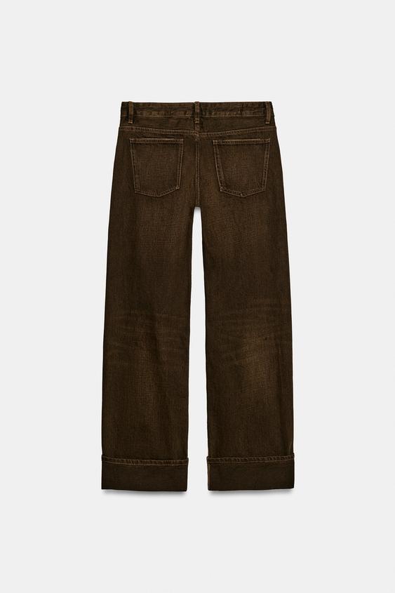 JEANS TRF LOOSE FOLDED FIT TAILLE BASSE - Marron de Zara - Image 8