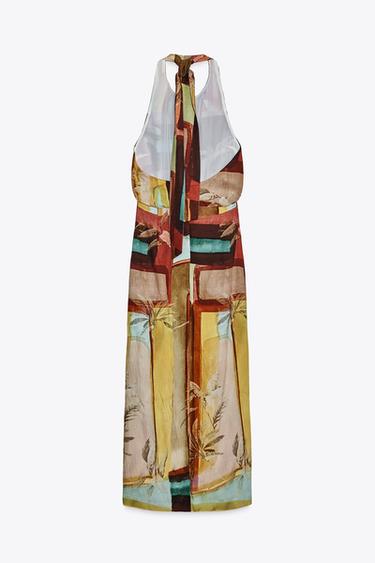 ROBE MI-LONGUE À IMPRIMÉ TROPICAL - Multicolore de Zara - Image 7