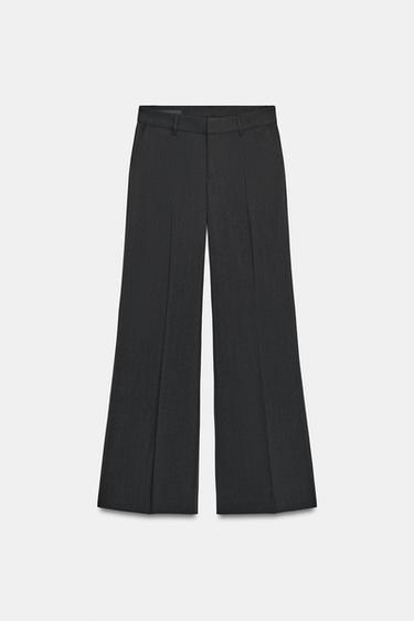 LOW-RISE PINSTRIPE TROUSERS - BLACK/ORANGE by Zara - Image 6
