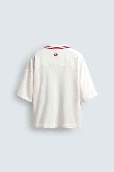RETRO FOOTBALL PRINT POLO SHIRT - Ecru by Zara - Image 7