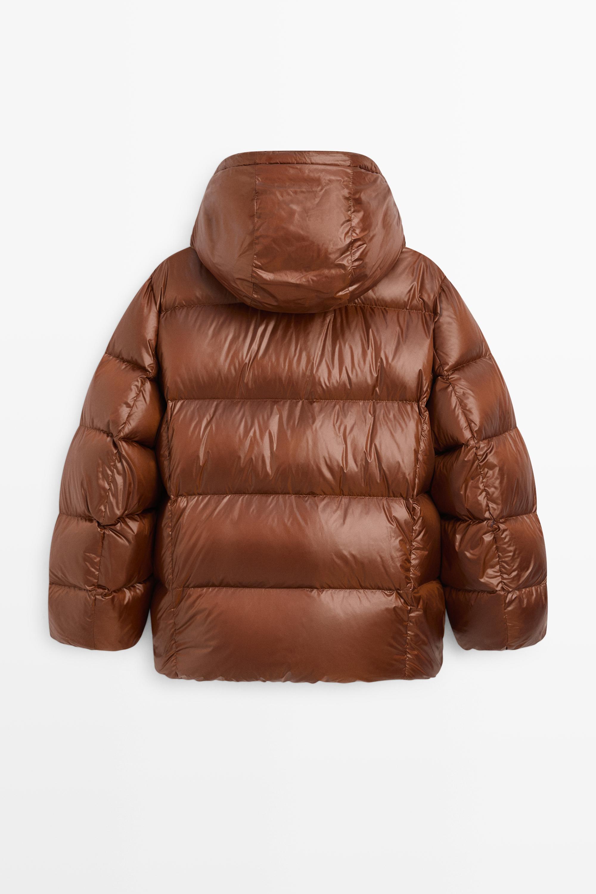 Satin finish down jacket