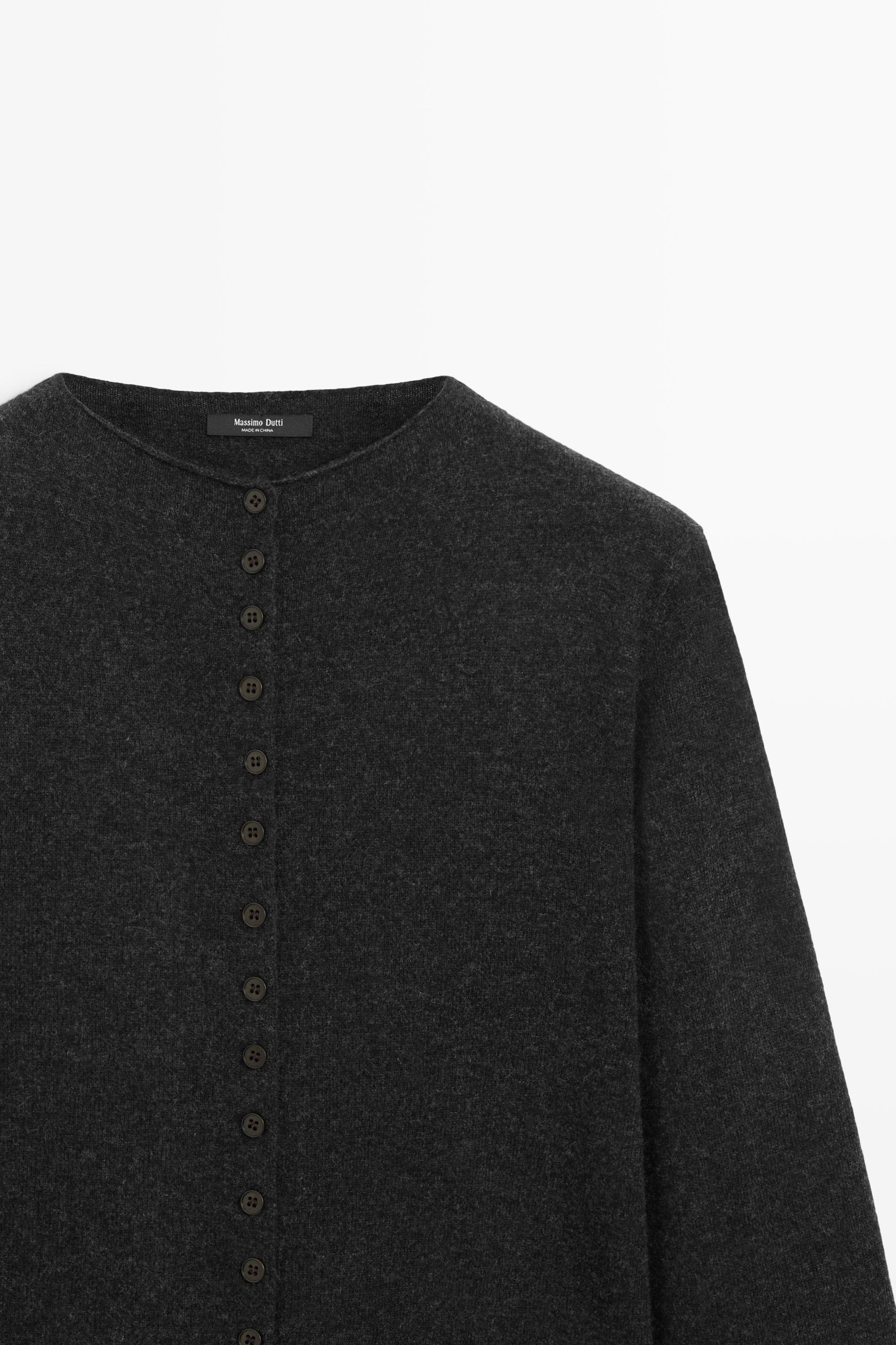Cardigan en maille de laine mélangée à boutons