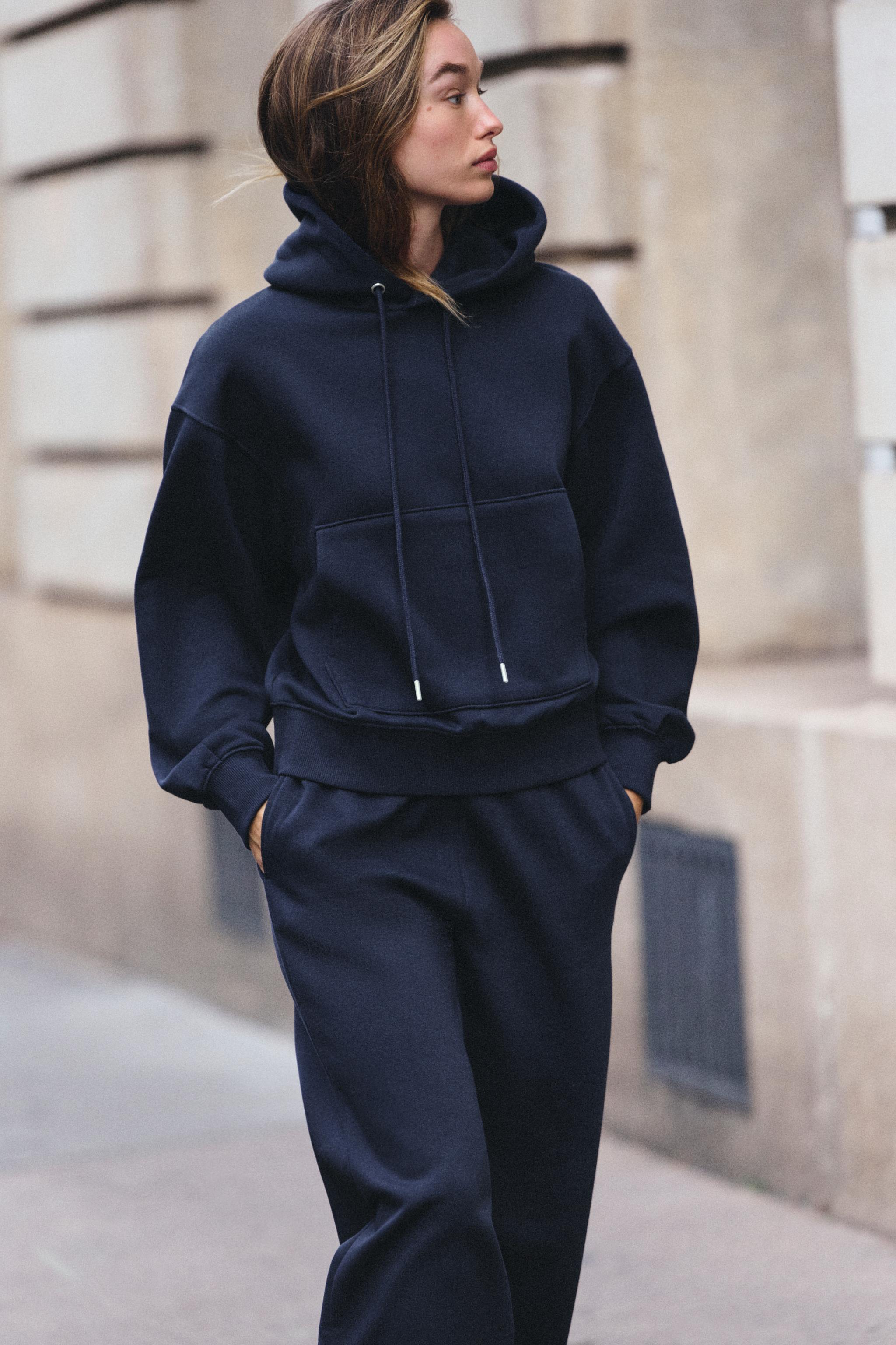 Zara BASIC KAPÜŞONLU SWEATSHIRT görsel 2